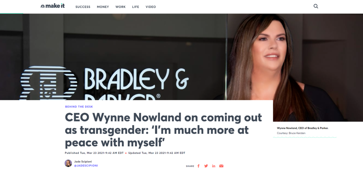 CNBC Make It Publishes Feature Article on CEO Wynne Nowland