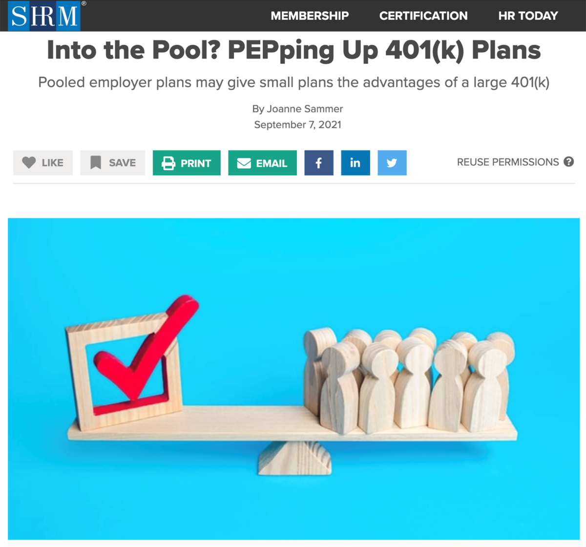 SHRM Quotes SVP Joe Sellitto in an Article on Pooled Employer Plans